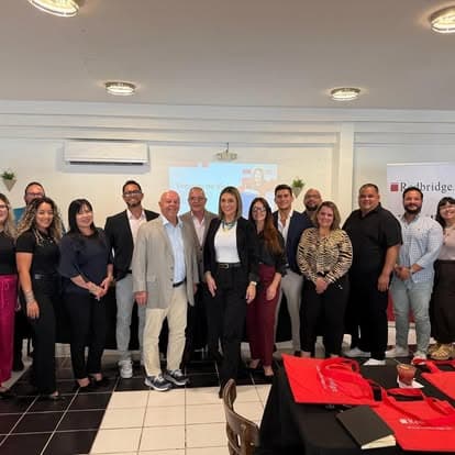 Equipo de Unity en un almuerzo de la industria